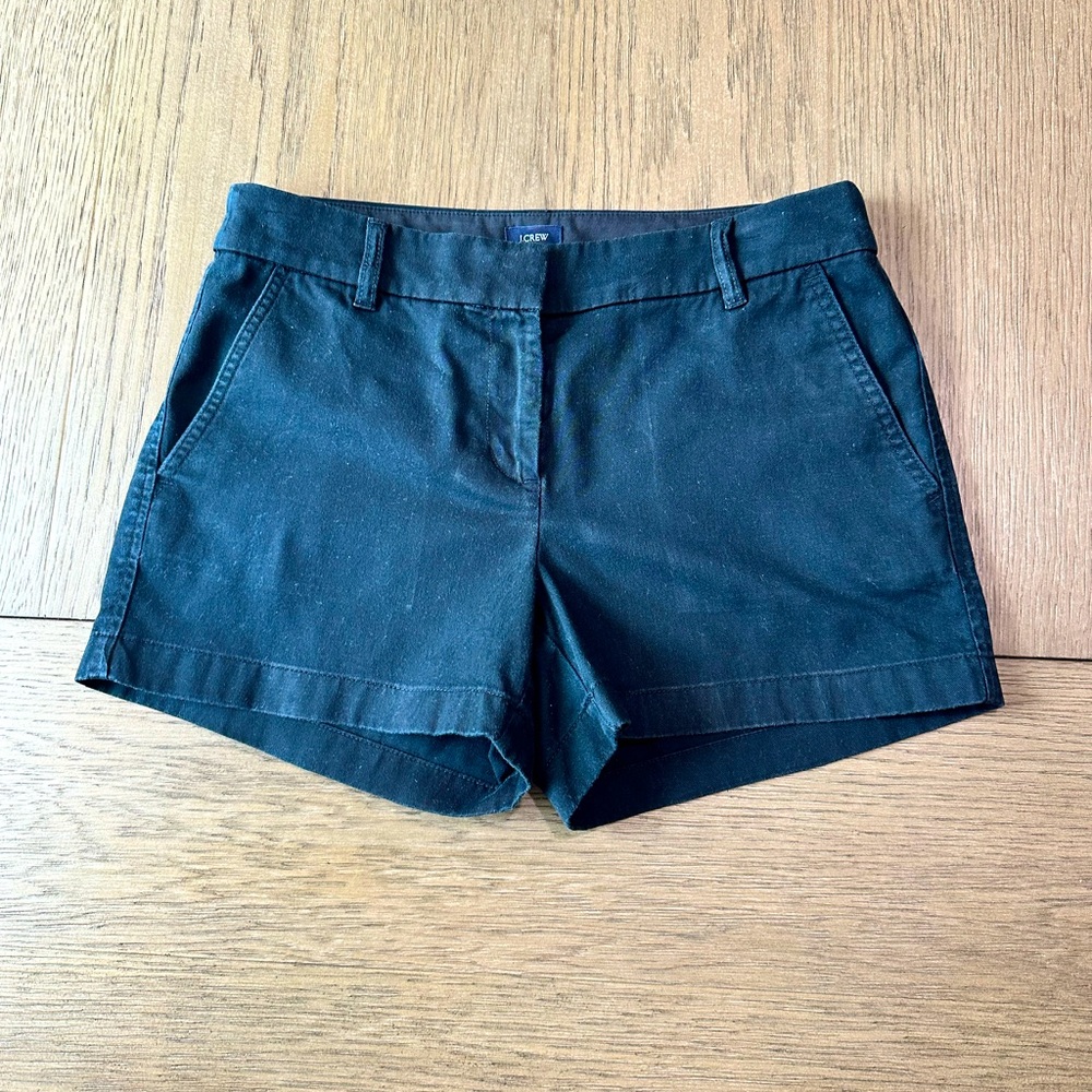 J. Crew Black Chino Shorts Size 4